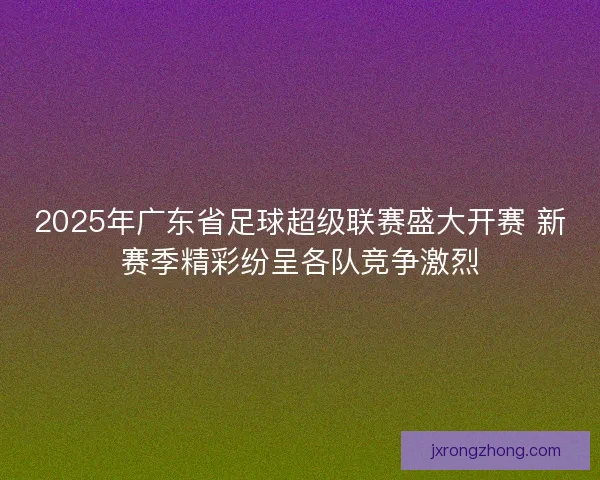 2025年广东省足球超级联赛盛大开赛 新赛季精彩纷呈各队竞争激烈 2025年广东省足球超级联赛盛大开赛 新赛季精彩纷呈各队竞争激烈